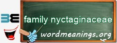 WordMeaning blackboard for family nyctaginaceae